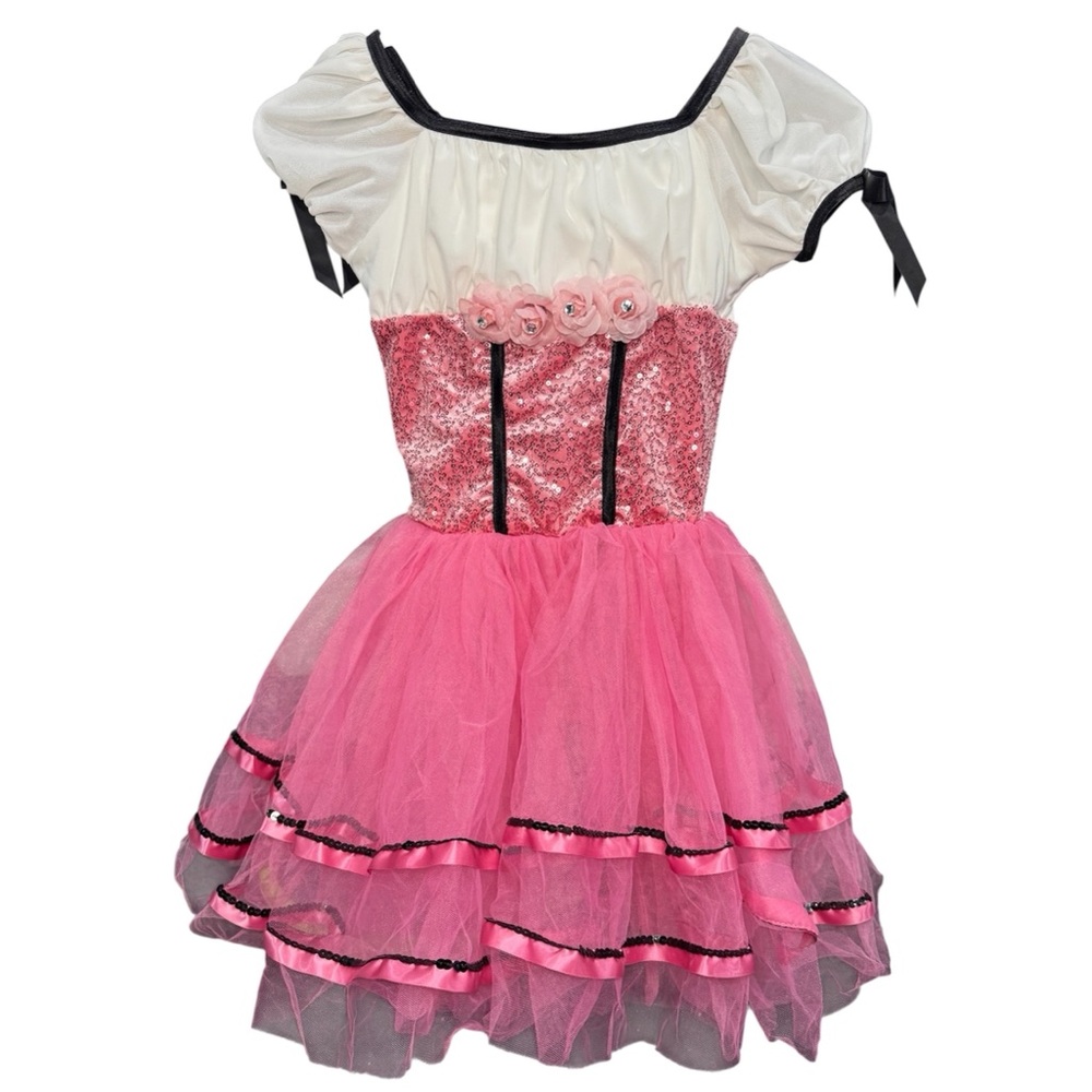 Weissman Showtime Pink White Dance Costume Dress MC Recital Ballet - Picture 3 of 5